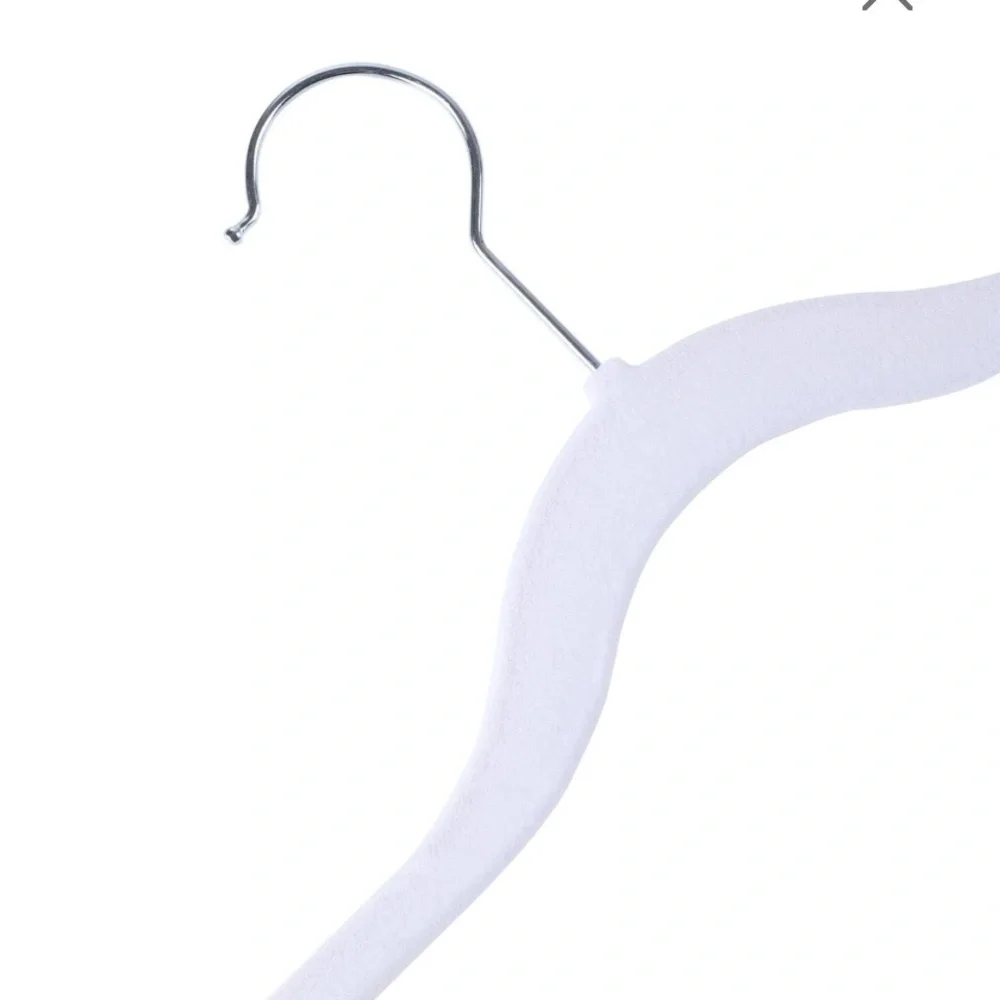 Flocked White No-Slip Flocked Pant Hanger